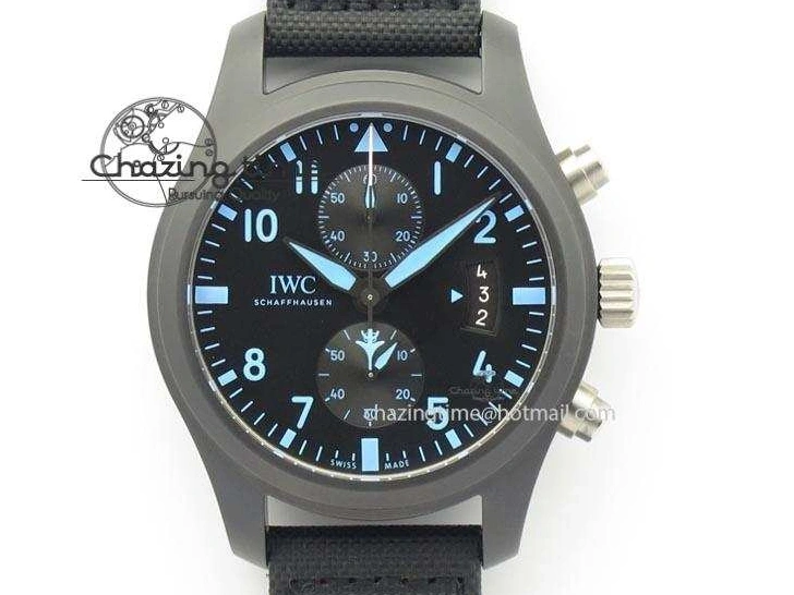MIROTIME 0505 Pilot Chrono IW388003 Real Ceramic V6F 1:1 Best Edition On Black Nylon Strap A StreetReady 7284
